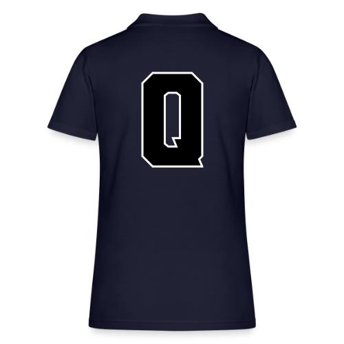 Varsity Letter Q Collegiate Font Graphic - Women's Pique Polo Shirt
