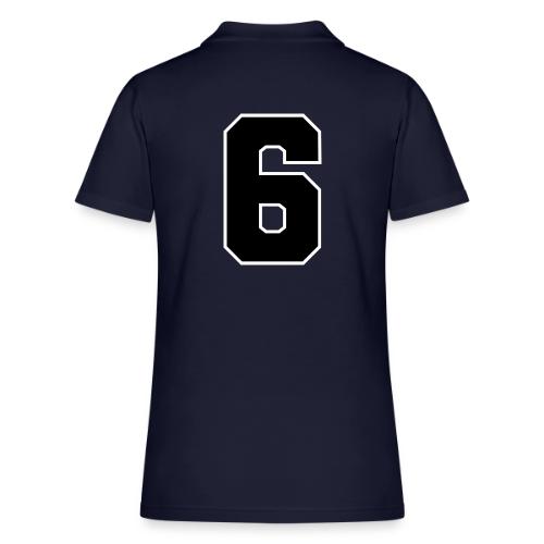 Varsity Number 6 Sports Font - Women's Pique Polo Shirt