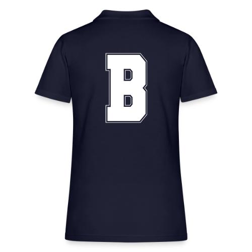 White Letter B – Varsity Alphabet Monogram - Women's Pique Polo Shirt