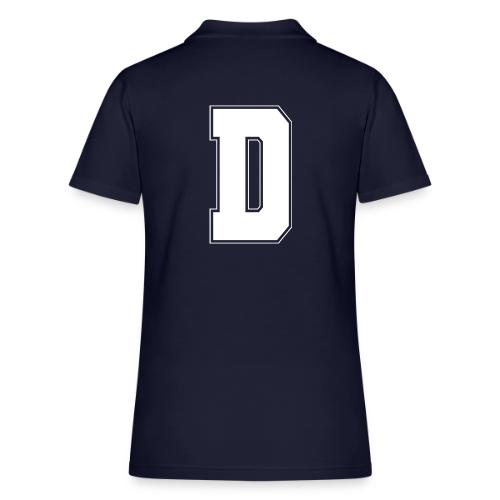 White Letter D – Varsity Alphabet Monogram - Women's Pique Polo Shirt