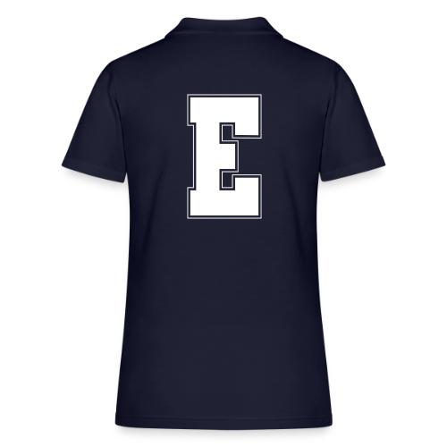 White Letter E – Varsity Alphabet Monogram - Women's Pique Polo Shirt