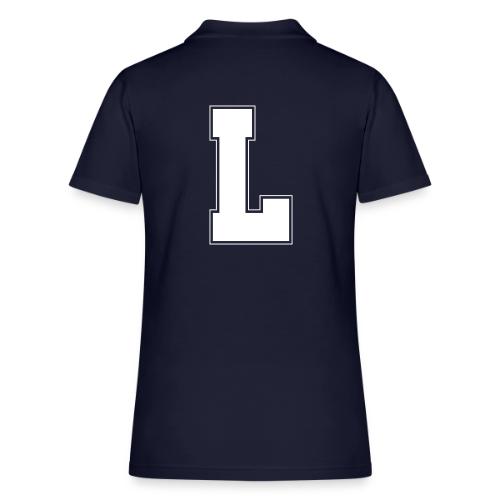 White Letter L – Varsity Alphabet Monogram - Women's Pique Polo Shirt