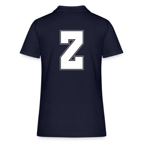 White Letter Z – Varsity Alphabet Monogram - Women's Pique Polo Shirt