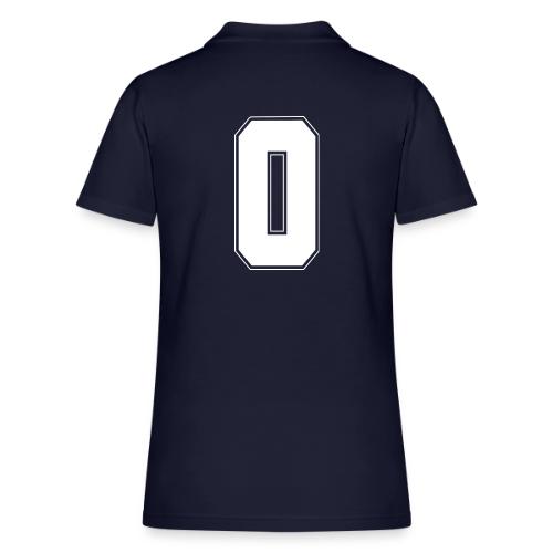 White Number 0 – Varsity Font - Women's Pique Polo Shirt