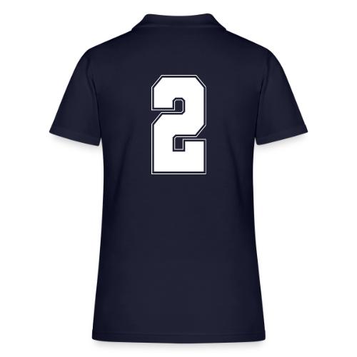 White Number 2 – Varsity Font - Women's Pique Polo Shirt