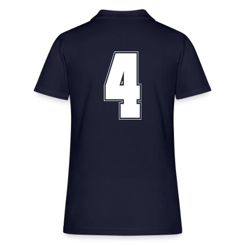 White Number 4 – Varsity Font - Women's Pique Polo Shirt