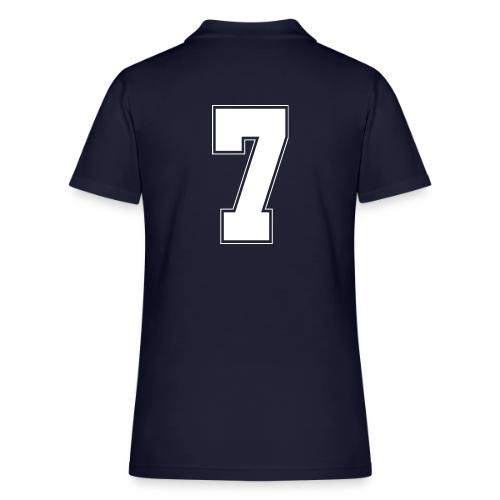 White Number 7 – Varsity Font - Women's Pique Polo Shirt