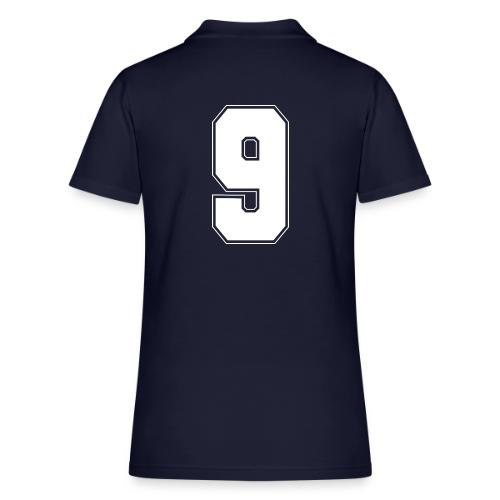 White Number 9 – Varsity Font - Women's Pique Polo Shirt