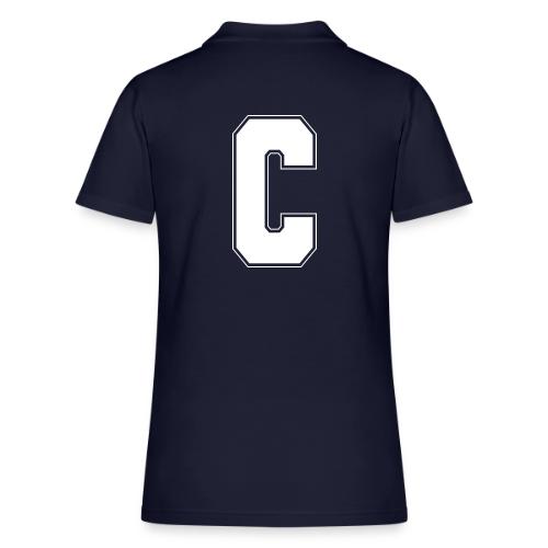 White Letter C – Varsity Alphabet Monogram - Women's Pique Polo Shirt