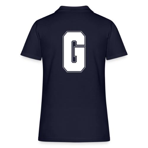 White Letter G – Varsity Alphabet Monogram - Women's Pique Polo Shirt