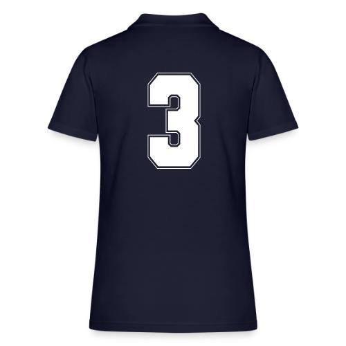 White Number 3 – Varsity Font - Women's Pique Polo Shirt