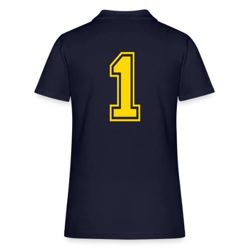 Number 1 in a classic athletic collegiate font - Women's Pique Polo Shirt