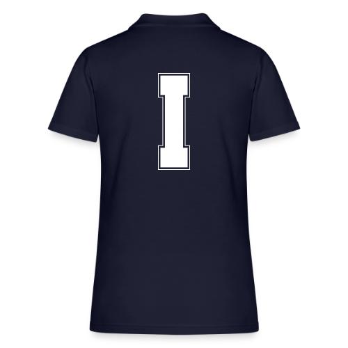 White Letter I – Varsity Alphabet Monogram - Women's Pique Polo Shirt