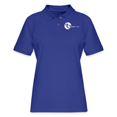 Play With Us (White Logo) - Women's Pique Polo Shirt