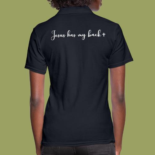 Christian Jesus Has My Back (White Text) - Women's Pique Polo Shirt