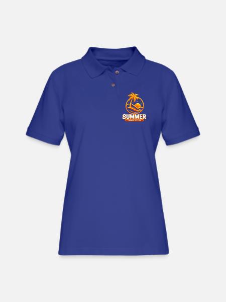 marlaq fashion summer - Women's Pique Polo Shirt - royal blue - Front