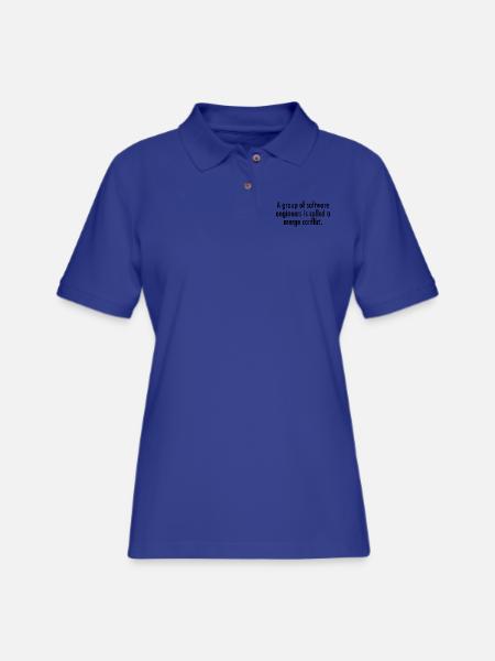 Group of Software Engineers is a Merge Conflict - Women's Pique Polo Shirt - royal blue - Front