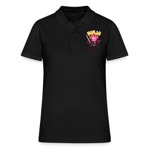 Kawaii Axolotl Ninja - Women's Pique Polo Shirt