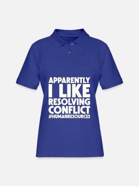 Apparently I Like Resolving Conflict - Women's Pique Polo Shirt - royal blue - Front
