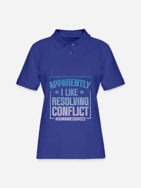 Apparently I Like Resolving Conflict 4 - Women's Pique Polo Shirt - royal blue - Front