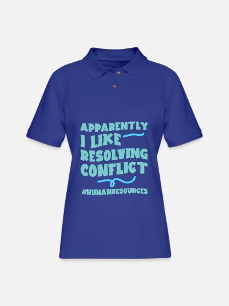 Apparently I Like Resolving Conflict 2 - Women's Pique Polo Shirt - royal blue - Front