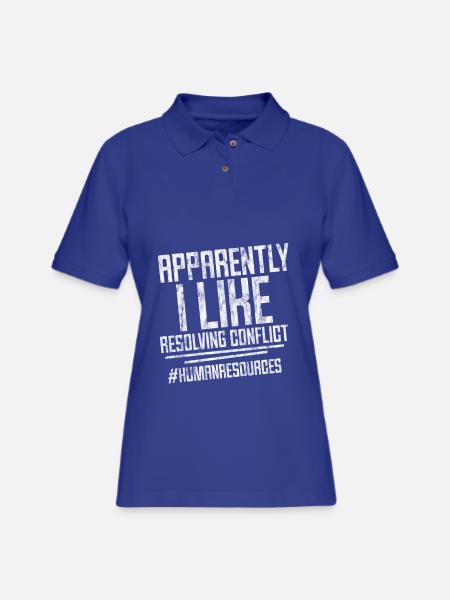 Apparently I Like Resolving Conflict 3 - Women's Pique Polo Shirt - royal blue - Front