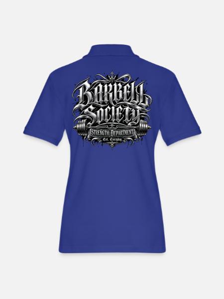 Barbell Society Strength Dept t-shirt  - Women's Pique Polo Shirt - royal blue - Back