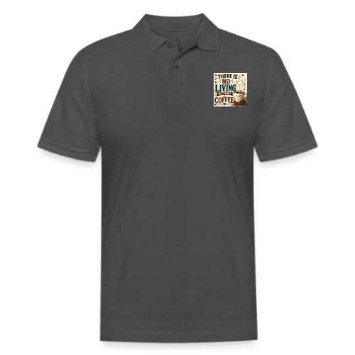 There Is No Living Without Coffee - Men's Pique Polo Shirt