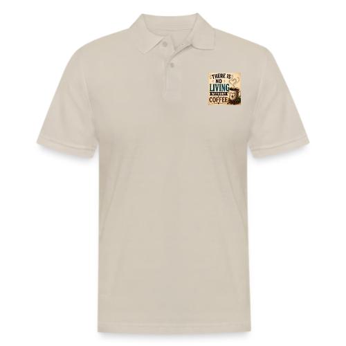 There Is No Living Without Coffee - Men's Pique Polo Shirt