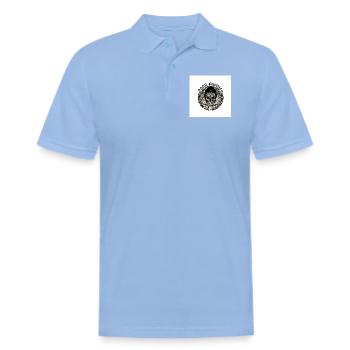 Skull Hooded Circular Crest - Men's Pique Polo Shirt - sky blue - Front