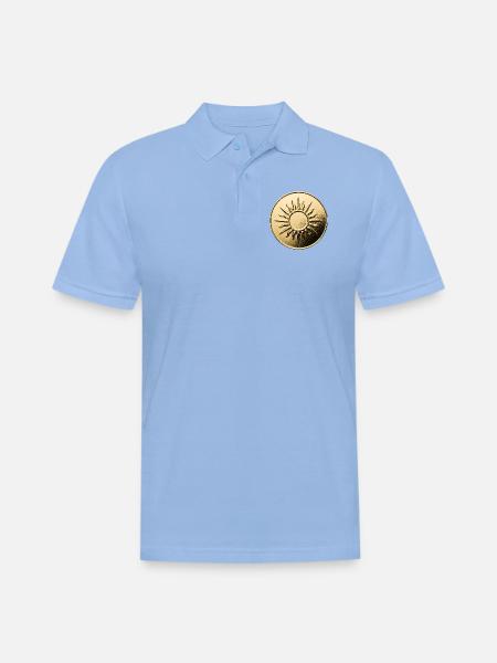 Golden Sunburst Emblem - Men's Pique Polo Shirt - sky blue
