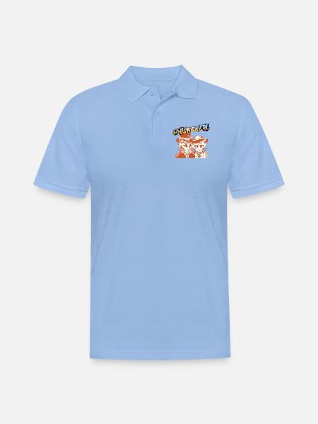 WHISKERLORE - Men's Pique Polo Shirt - sky blue