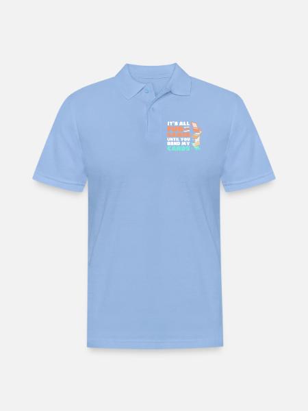 Trading Card Game Card Player - Men's Pique Polo Shirt - sky blue
