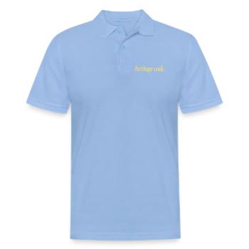 Minimalist “Heritage Code” Typography Design - Men's Pique Polo Shirt - sky blue - Front