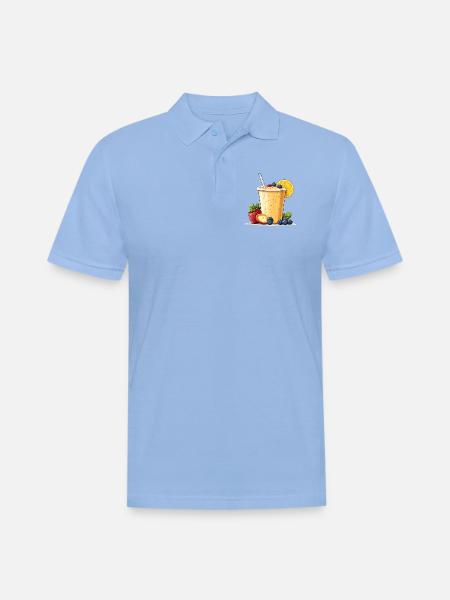 Citrus Berry Smoothie Cup - Men's Pique Polo Shirt - sky blue