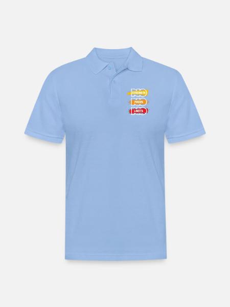 No Limits: Strength Focus - Men's Pique Polo Shirt - sky blue