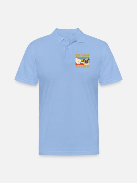 Best Pug Dad Ever - Men's Pique Polo Shirt - sky blue