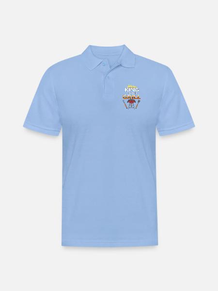 KING OF THE GRILL - Men's Pique Polo Shirt - sky blue