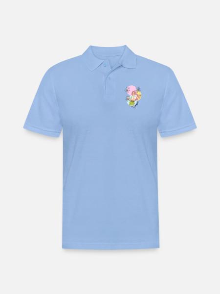 Pastel Leafy Heroine - Men's Pique Polo Shirt - sky blue