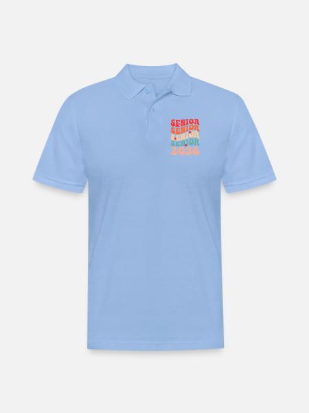 Senior Class 2026 Floral Rainbow - Men's Pique Polo Shirt - sky blue