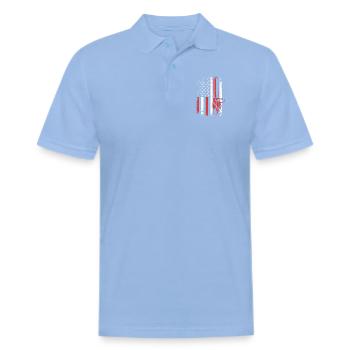 Tronçonneuse du 4 juillet sous pavillon américain - Polo en coton piqué pour hommes - sky blue - Devant