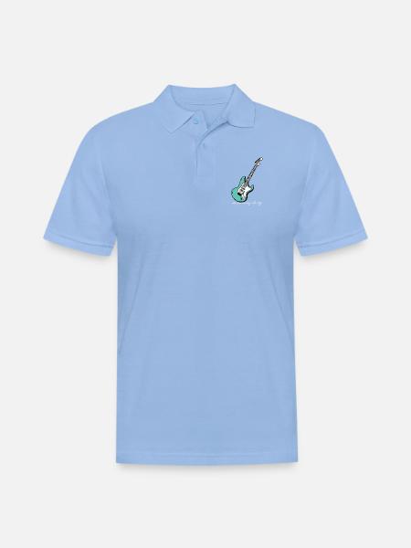 Strumming_Along - Men's Pique Polo Shirt - sky blue