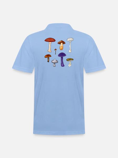 Poisonous Mushrooms - Men's Pique Polo Shirt - sky blue