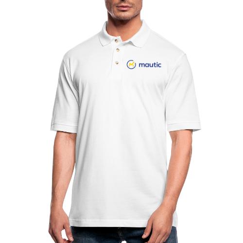 Horizontal Logo (light) - Men's Pique Polo Shirt