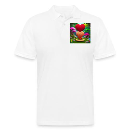 Double Heart, fantasy, nature and fantasy - Men's Pique Polo Shirt