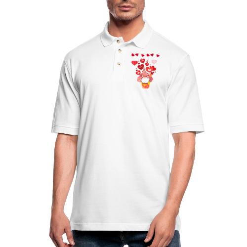 Design wrapped in love hearts, vibrating in love. - Men's Pique Polo Shirt