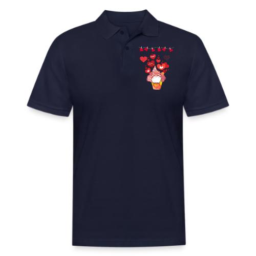 Design wrapped in love hearts, vibrating in love. - Men's Pique Polo Shirt