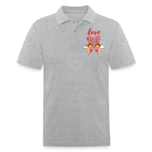 Cupid Love Designs, cupid love angel vibration. - Men's Pique Polo Shirt