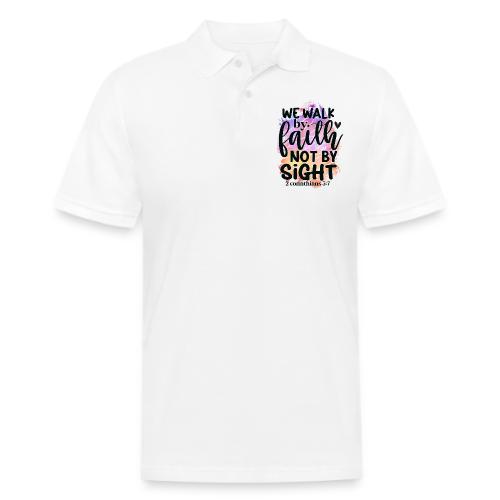 Harmony Collection - We Walk by Faith not by Sight - Men's Pique Polo Shirt
