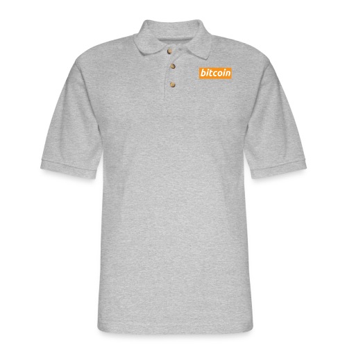 Bitcoin Orange Box Logo - Men's Pique Polo Shirt